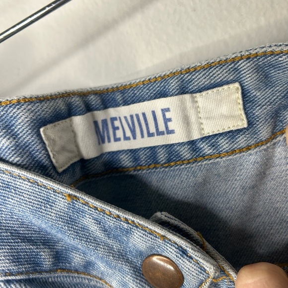 Brandy Melville Jean Denim Mini Skirt Bruce Button Front  Size 25 - Picture 2 of 5